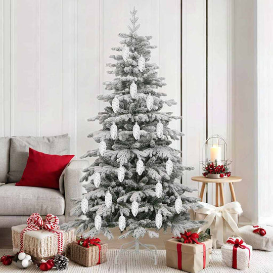 Compact Christmas Pine Cone Ball 40 pcs Silver - Premium Comfort