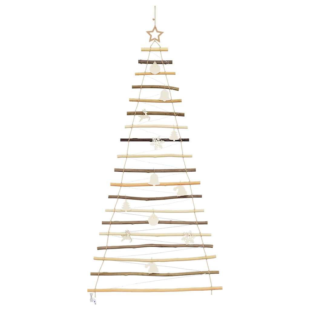 Compact Christmas Tree with 100 LEDs Natural 180cm Solid Ash wood - Sturdy