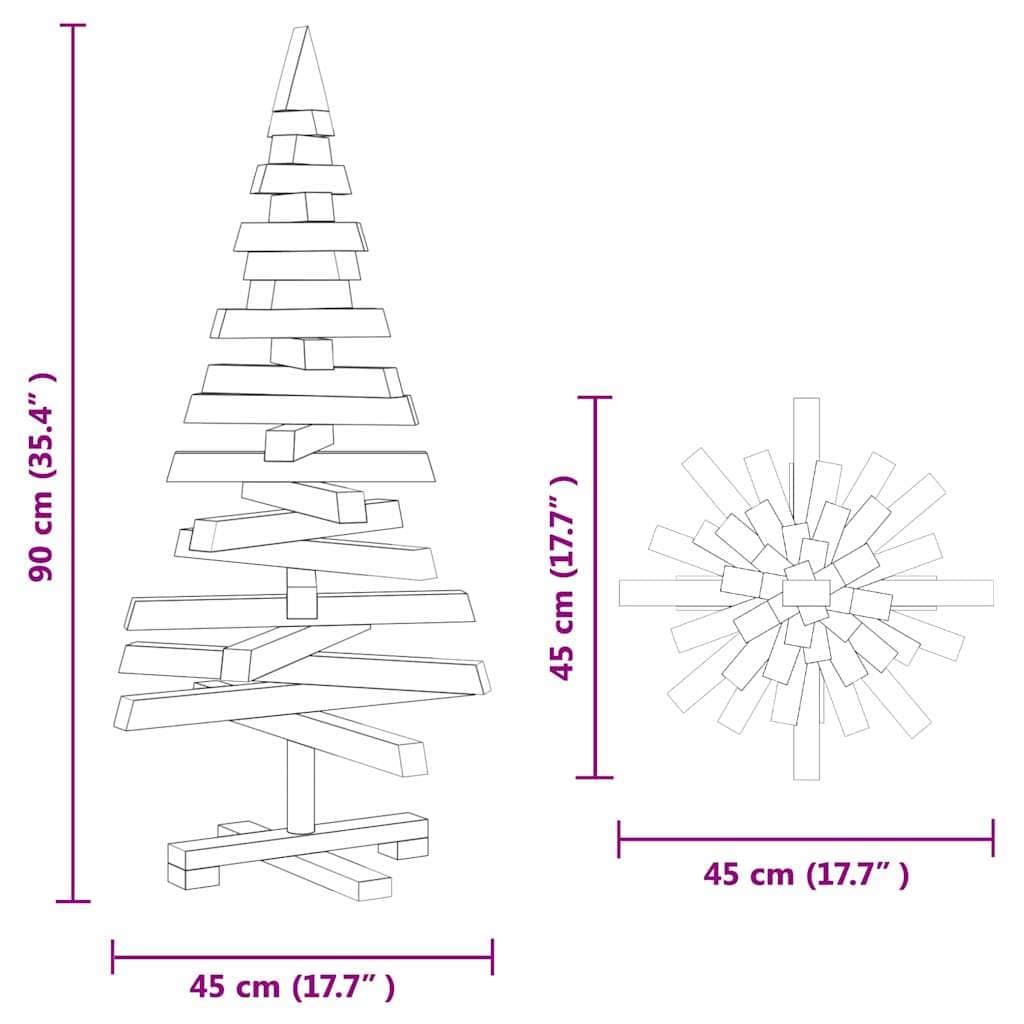 Compact Christmas Trees with Stand Brown 90cm Solid pine wood - Sturdy