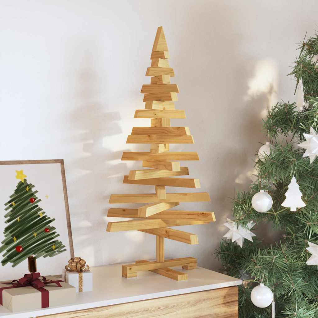 Compact Christmas Trees with Stand Brown 90cm Solid pine wood - Sturdy
