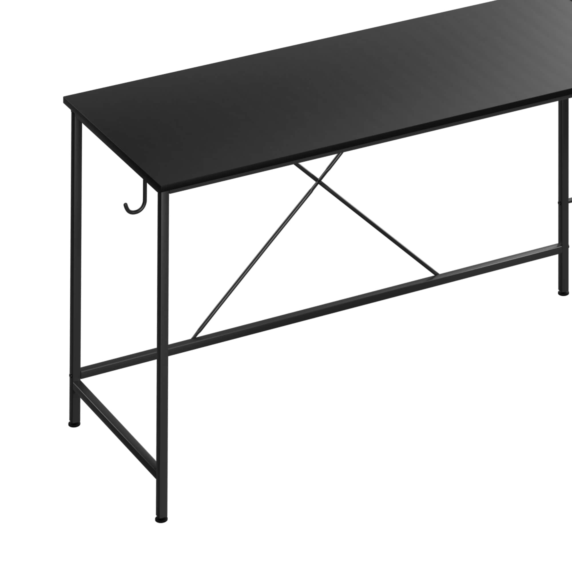Compact Computer Desk Corner Desk Black  Adjustable Height Classic