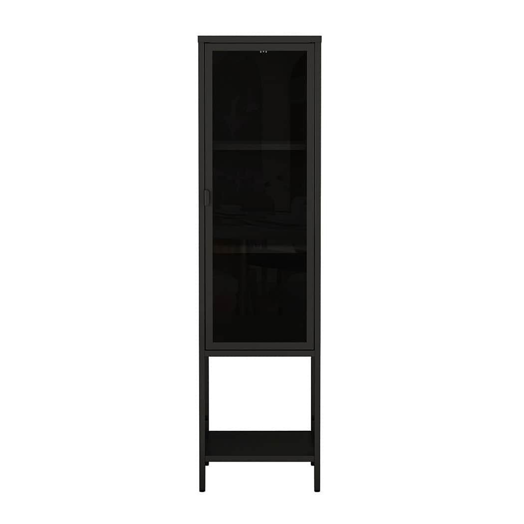 Compact Glass Display Cabinet Collections Storage  High Back Support