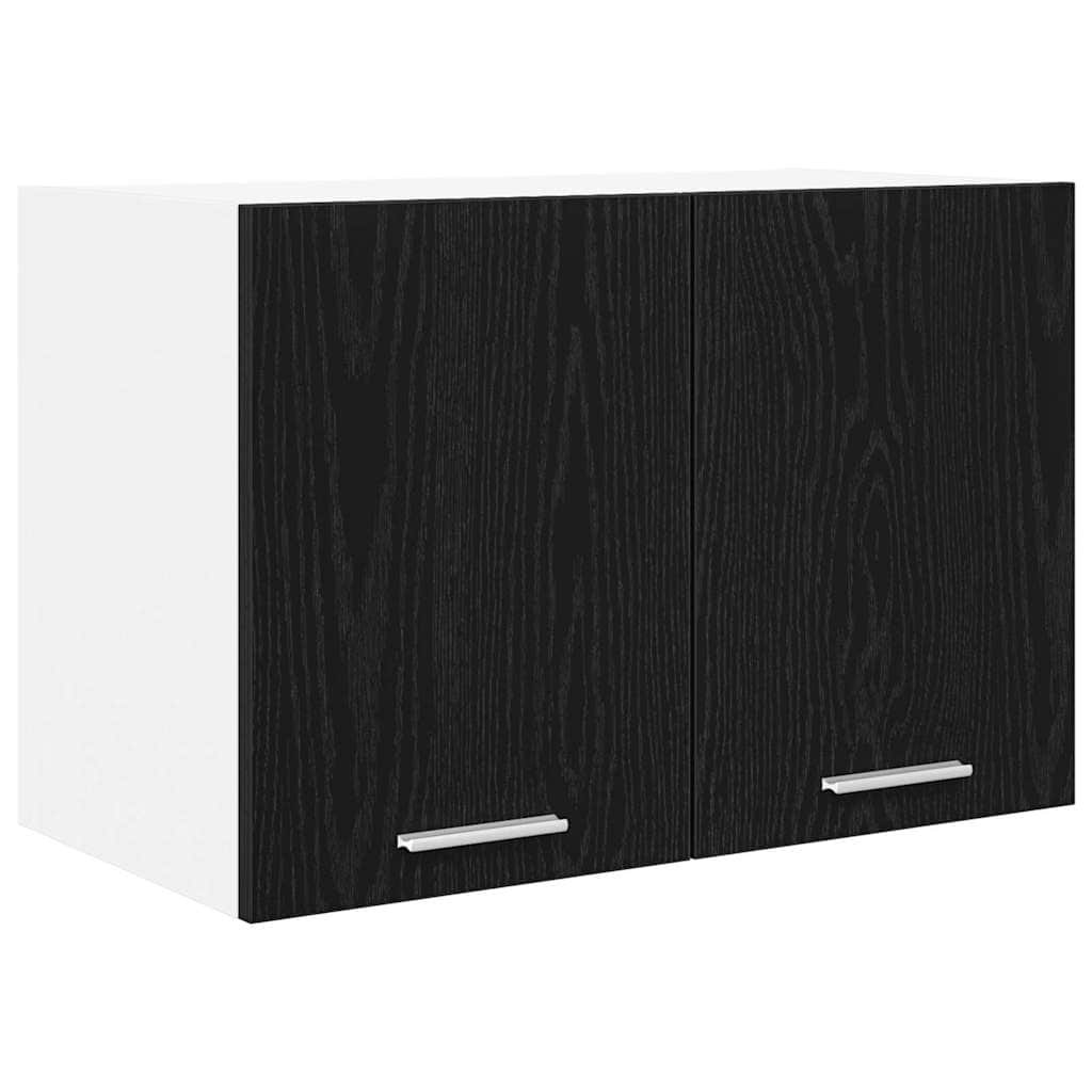 Compact Hanging Cabinet Riga Black Oak and White - Comfortable