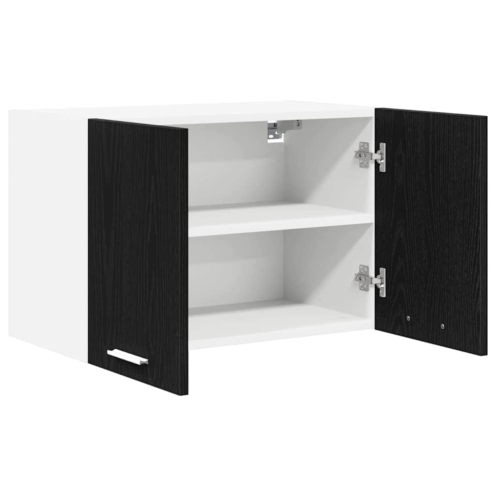 Compact Hanging Cabinet Riga Black Oak and White - Comfortable | Black colour
