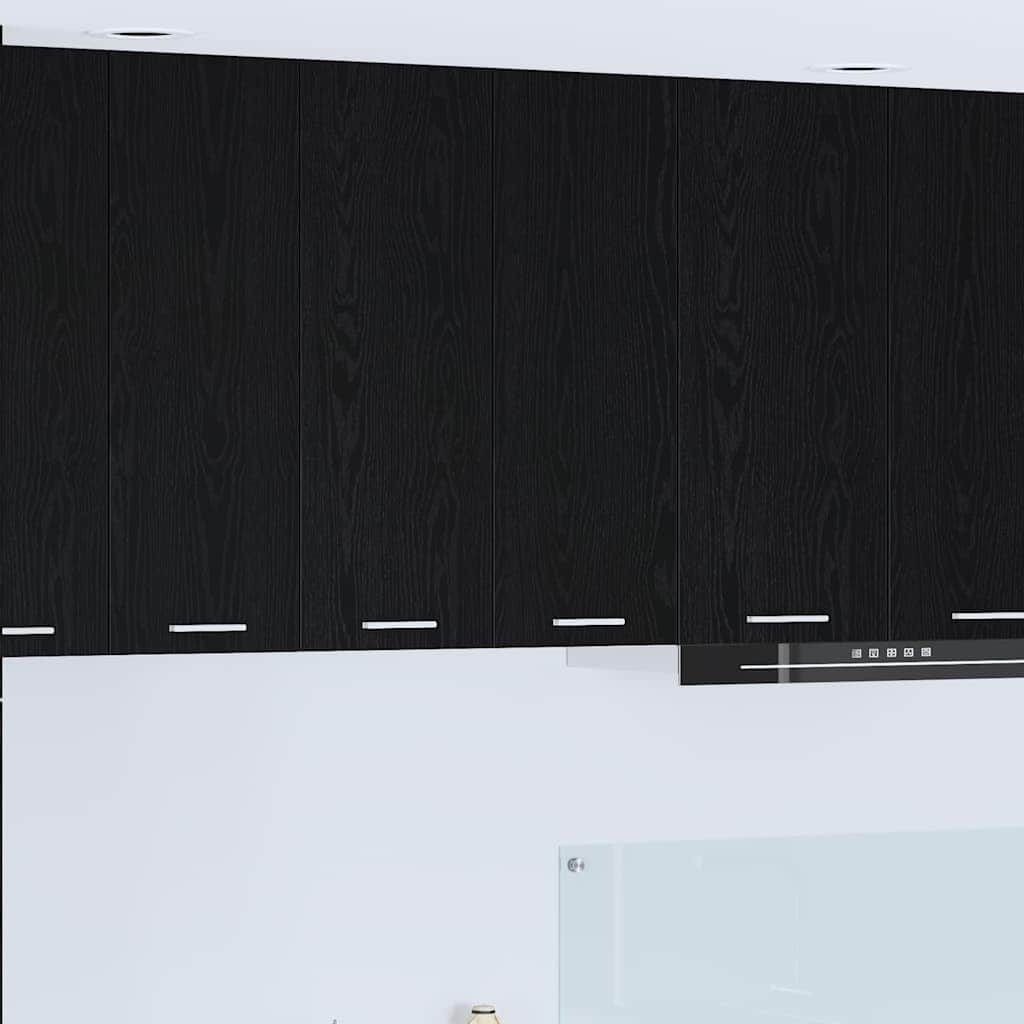 Compact Hanging Cabinet Riga Black Oak Engineered Wood - Durable