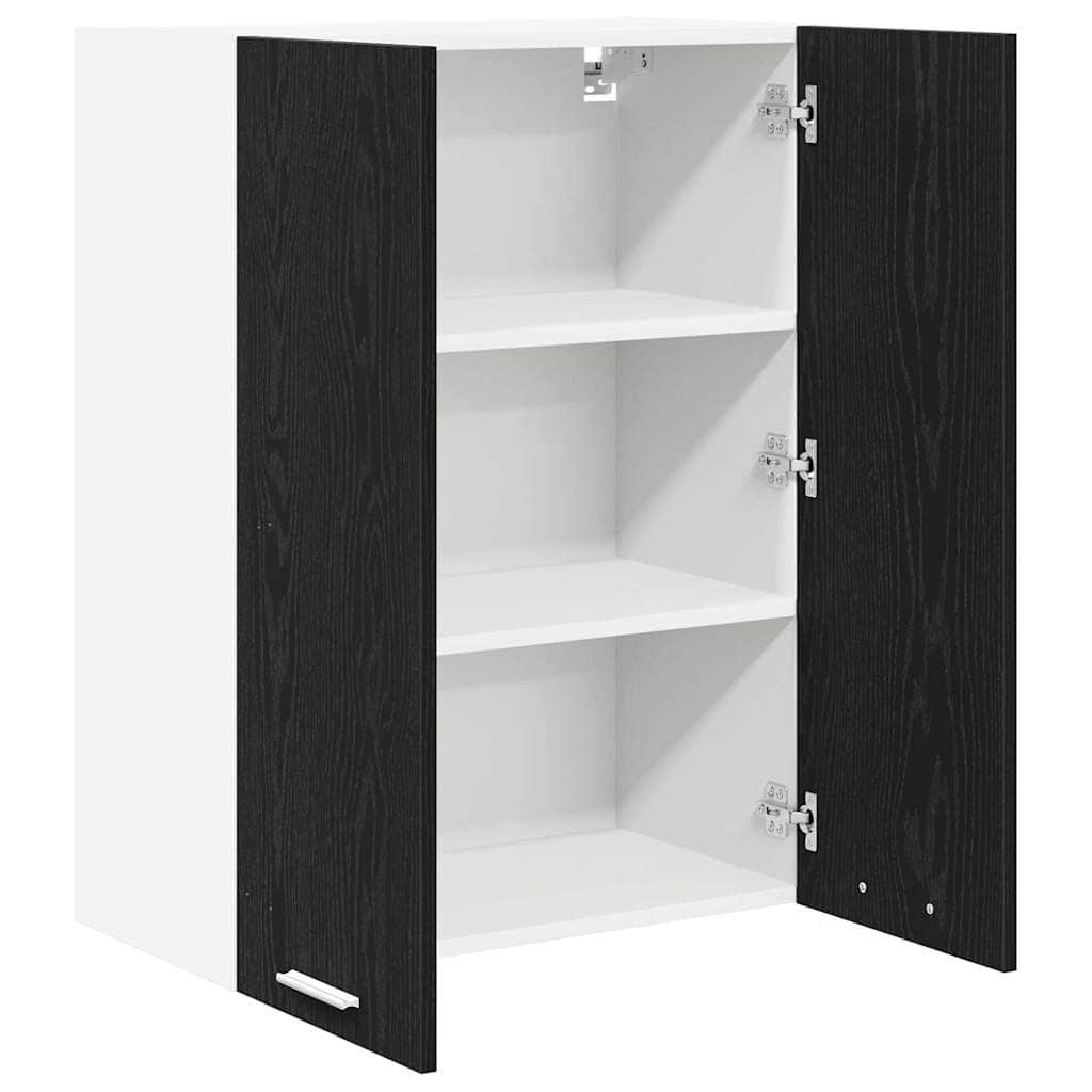 Compact Hanging Cabinet Riga Black Oak Engineered Wood - Durable