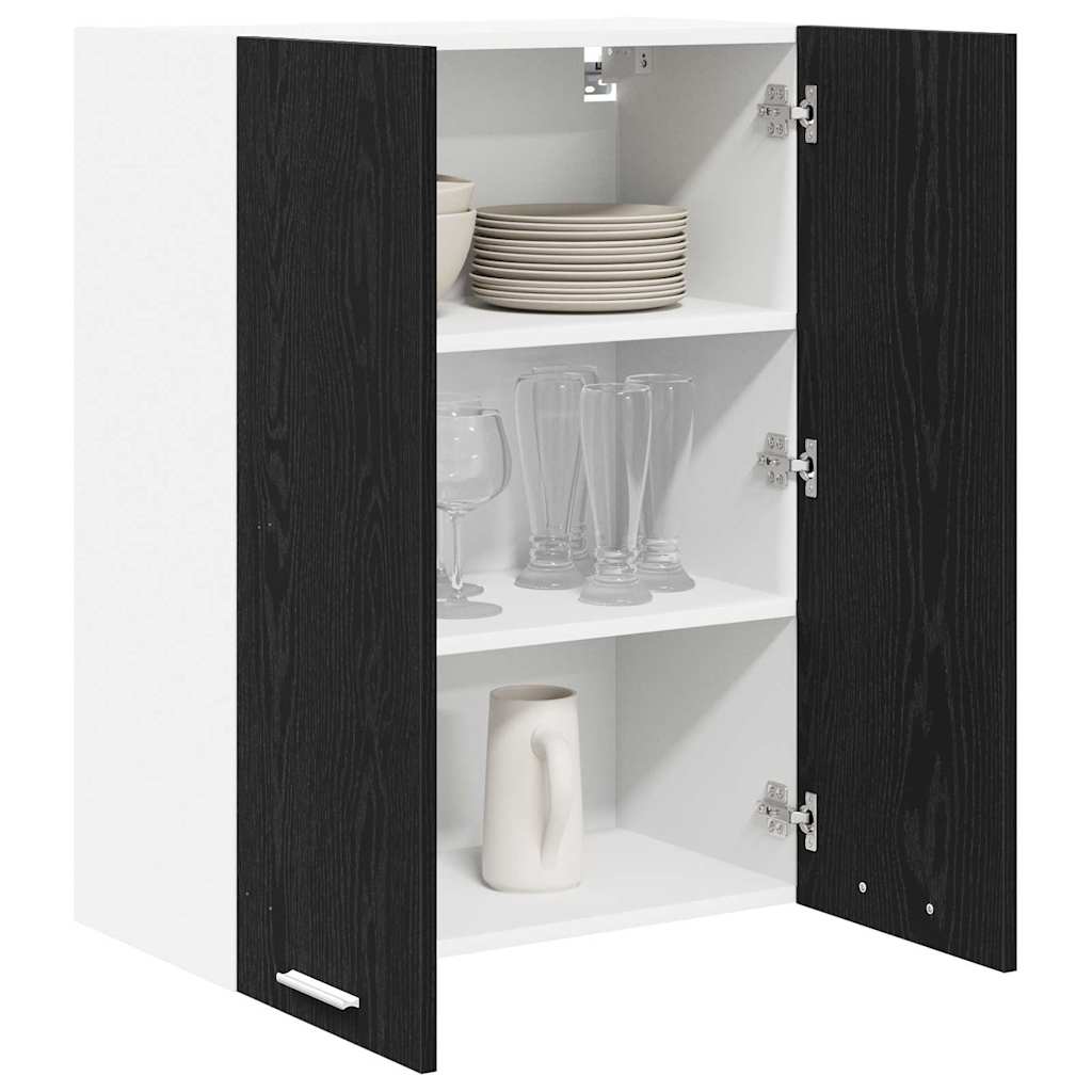 Compact Hanging Cabinet Riga Black Oak Engineered Wood - Durable
