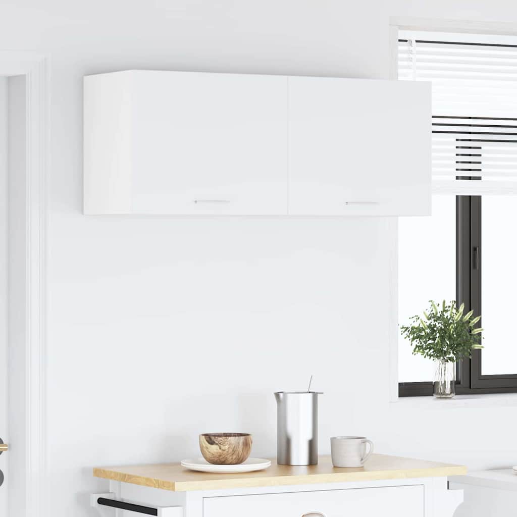 Compact Hanging Cabinet Riga White Engineered Wood - Designer Finish