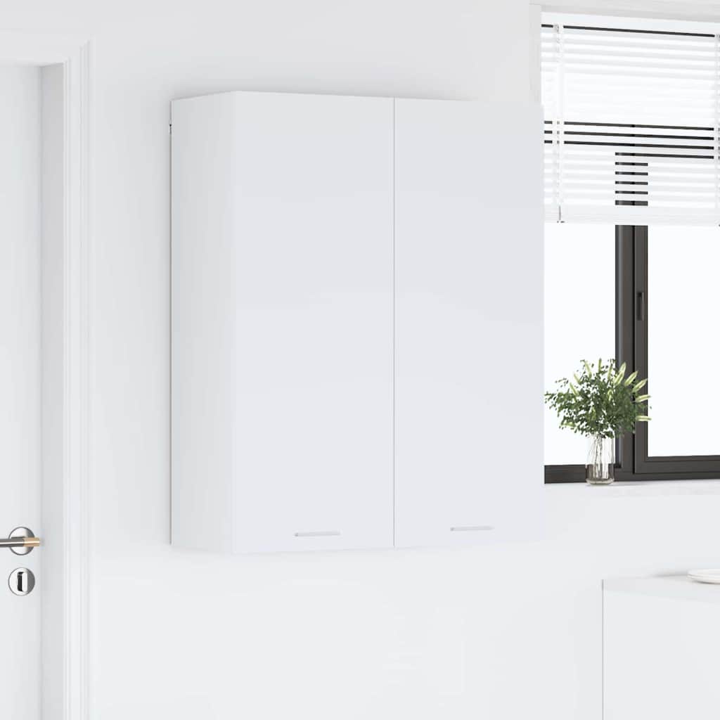 Compact Hanging Cabinet Riga White Engineered Wood - Sleek Modern