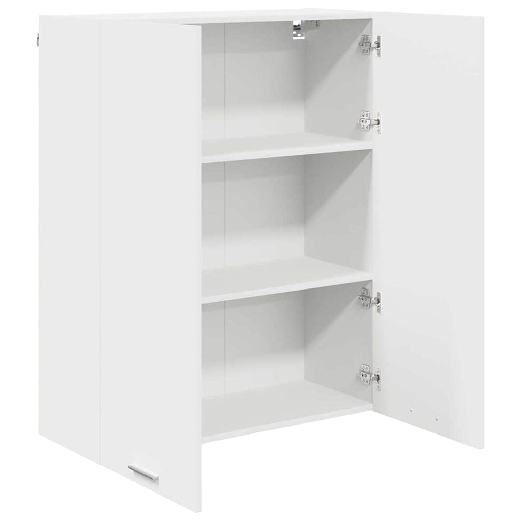 Wood finish - Compact Hanging Cabinet Riga White Engineered Wood - Sleek Modern