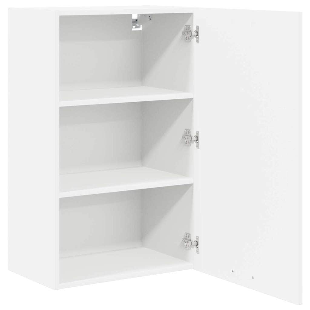 Wood finish - Compact Hanging Cabinet Riga White Engineered Wood - Space-Saving