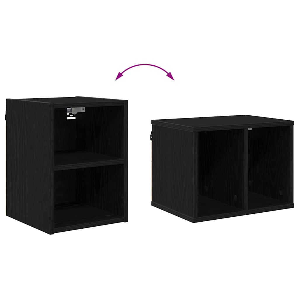 Compact Hanging Cabinet with Shelf Riga Black Oak - Space-Saving