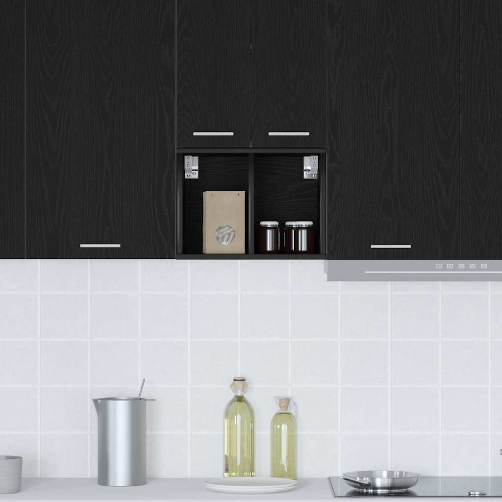 Compact Hanging Cabinet with Shelf Riga Black Oak - Space-Saving