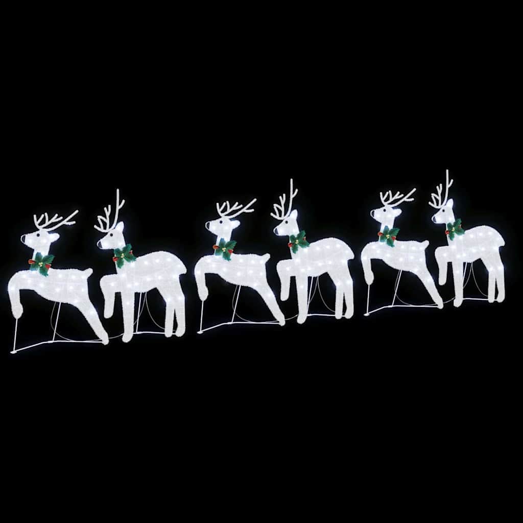 5vty - Compact LED Reindeers 6 pcs Silver Fabric - Comfortable Design