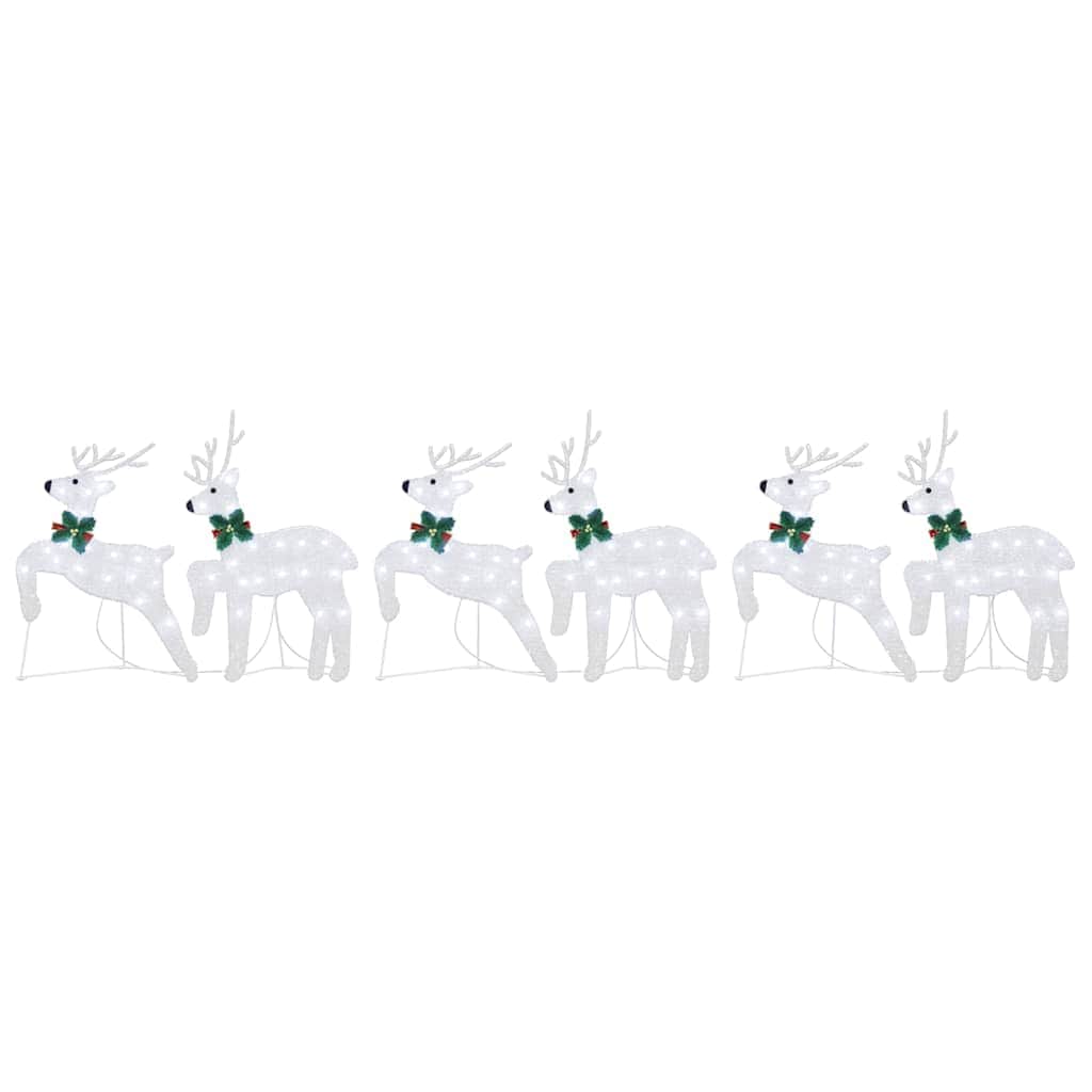 Silver colour - Compact LED Reindeers 6 pcs Silver Fabric - Comfortable Design