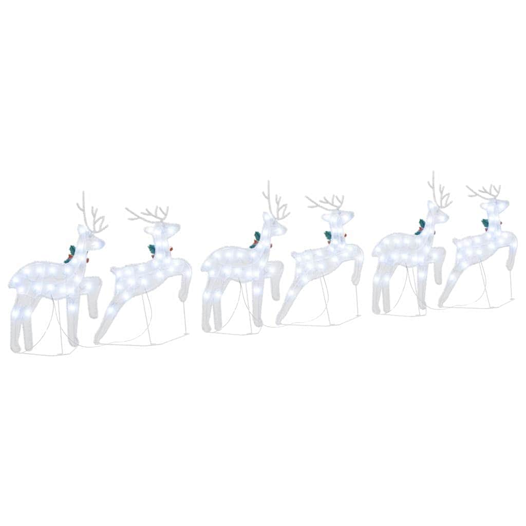 Compact LED Reindeers 6 pcs Silver Fabric - Comfortable Design | 5vty