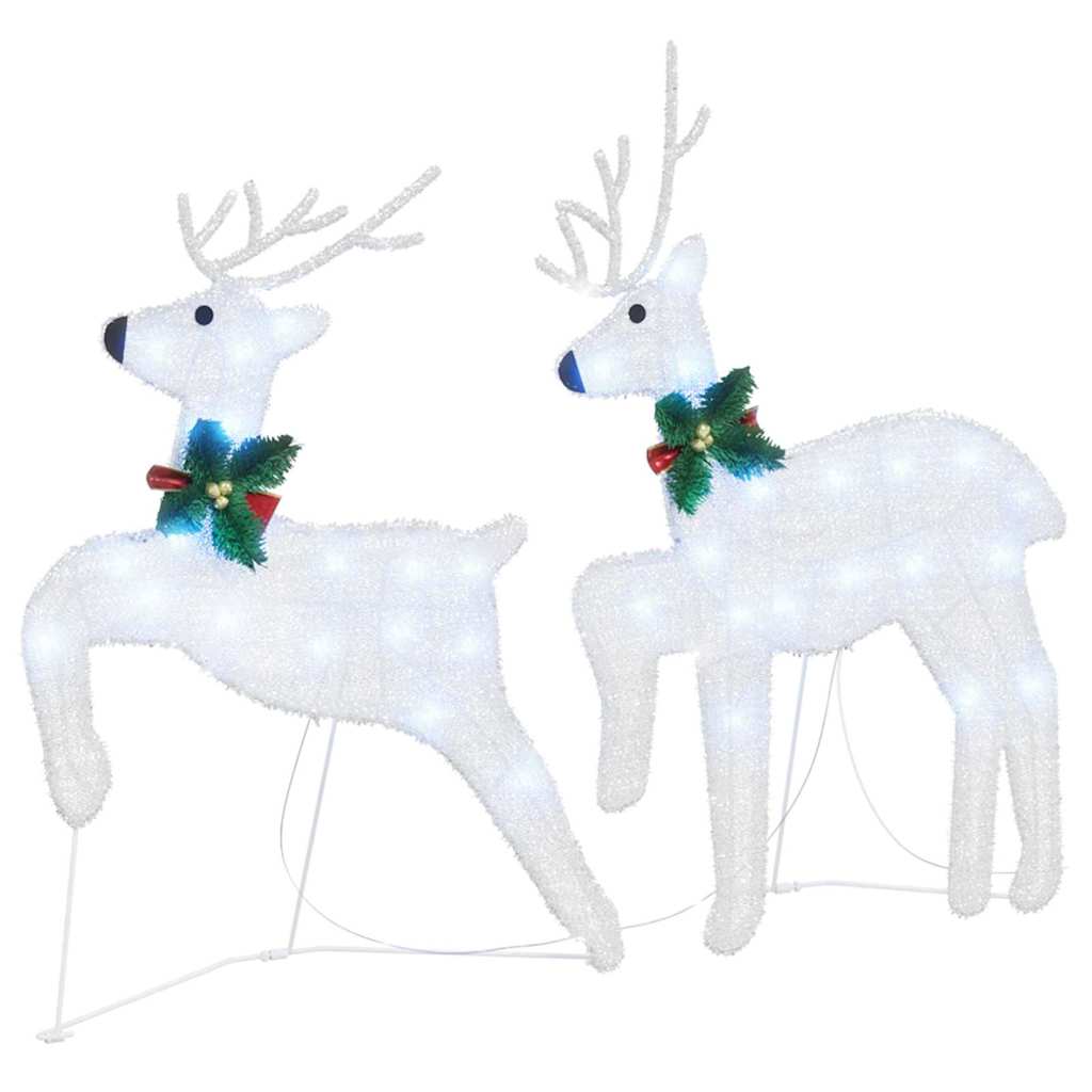 Compact LED Reindeers 6 pcs Silver Fabric - Comfortable Design, Fabric finish