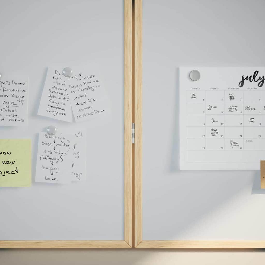 Compact Magnetic Whiteboard White  Solid pine wood - Home Dacor