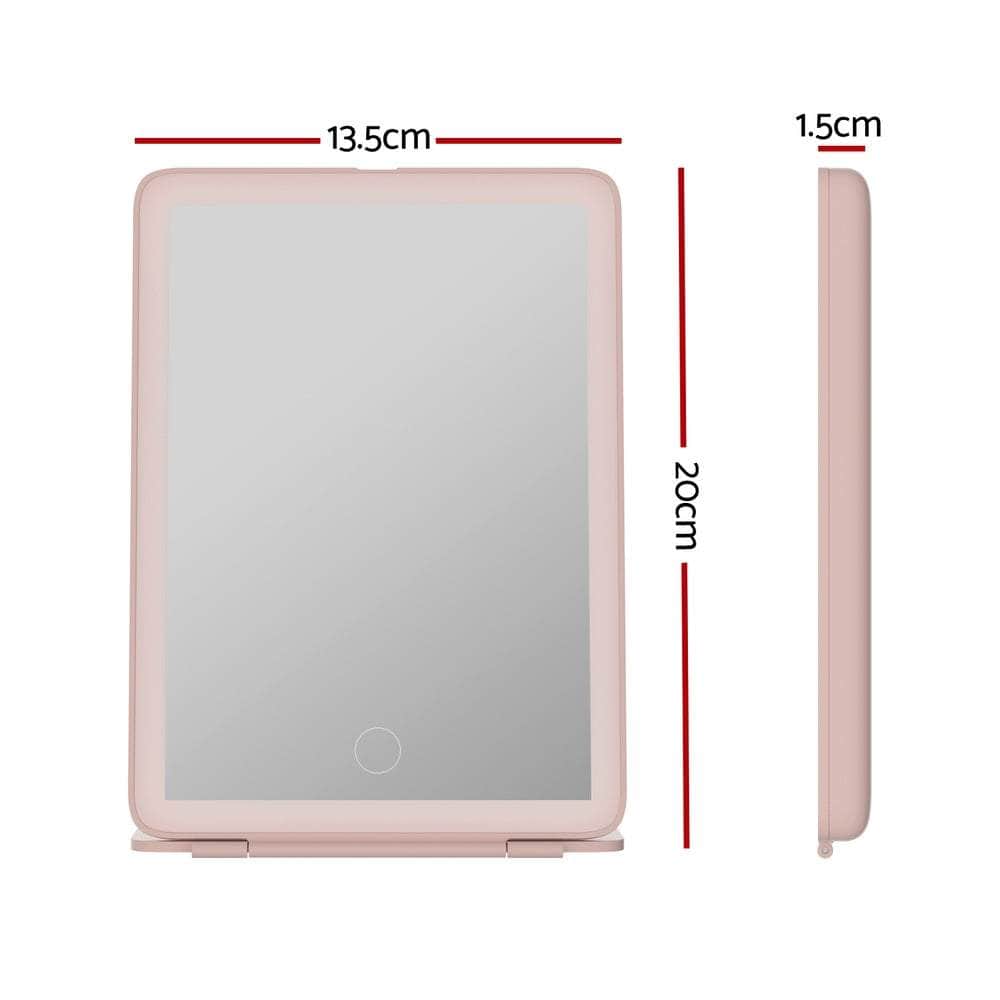 Compact Makeup Mirror W/ Led Light Portable Foldable Travel Beauty Pink