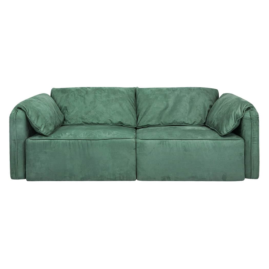 Compact Sofa Floor Couch 3-Seater Leathaire  Sleek Modern Look
