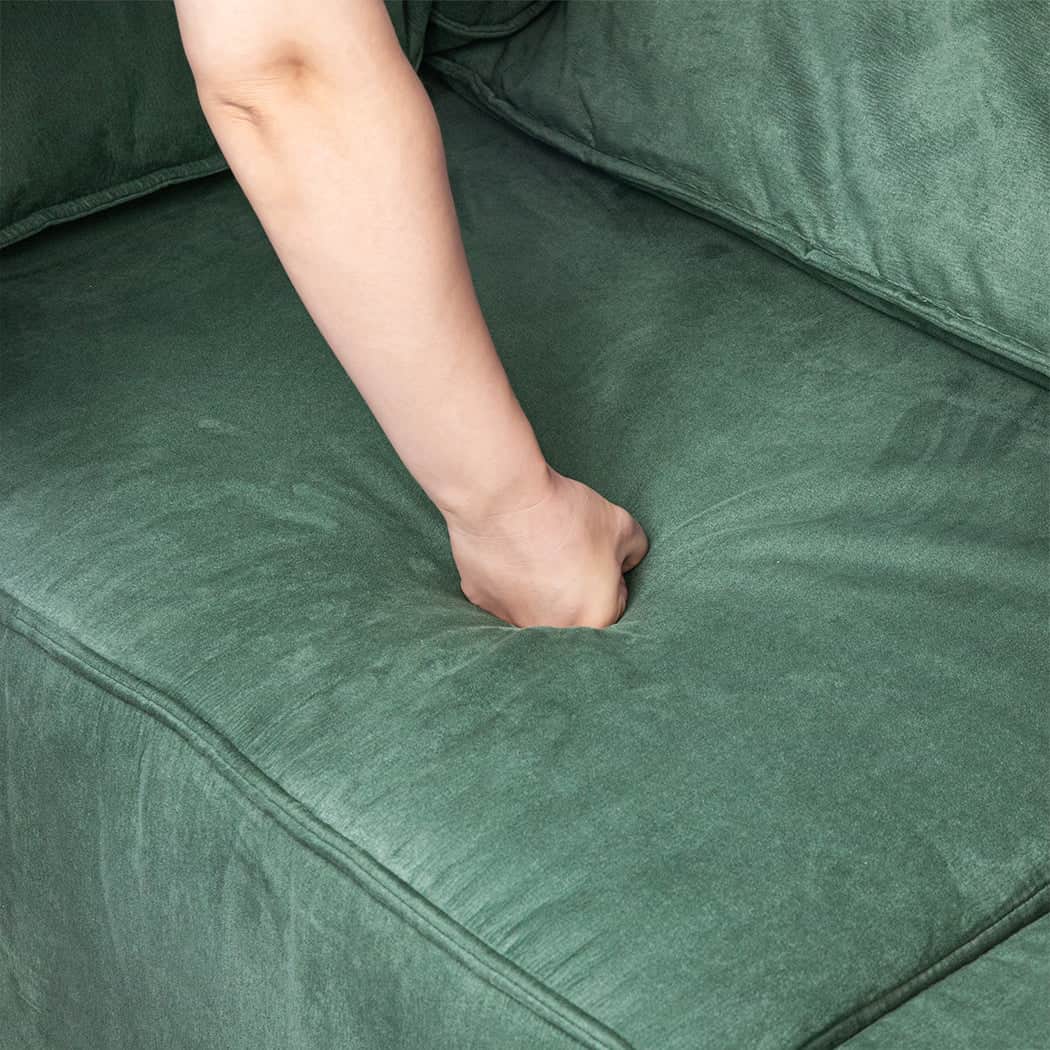 Compact Sofa Floor Couch 3-Seater Leathaire  Sleek Modern Look