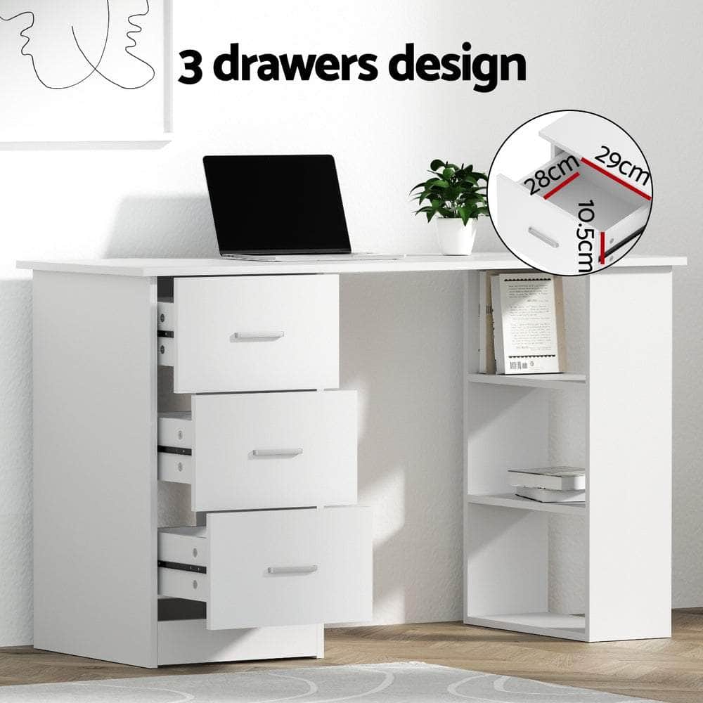 Computer Desk 120cm Executive Office Chair Set PU Leather High Back