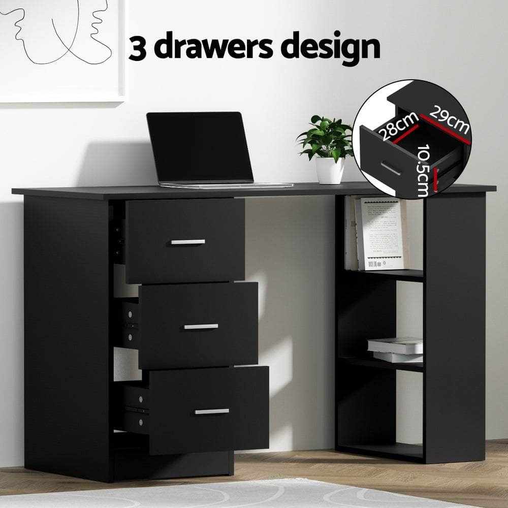 Computer Desk 120cm Executive Office Chair Set PU Leather High Back