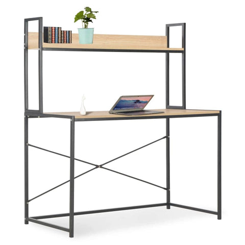 Computer Desk--Black and Oak