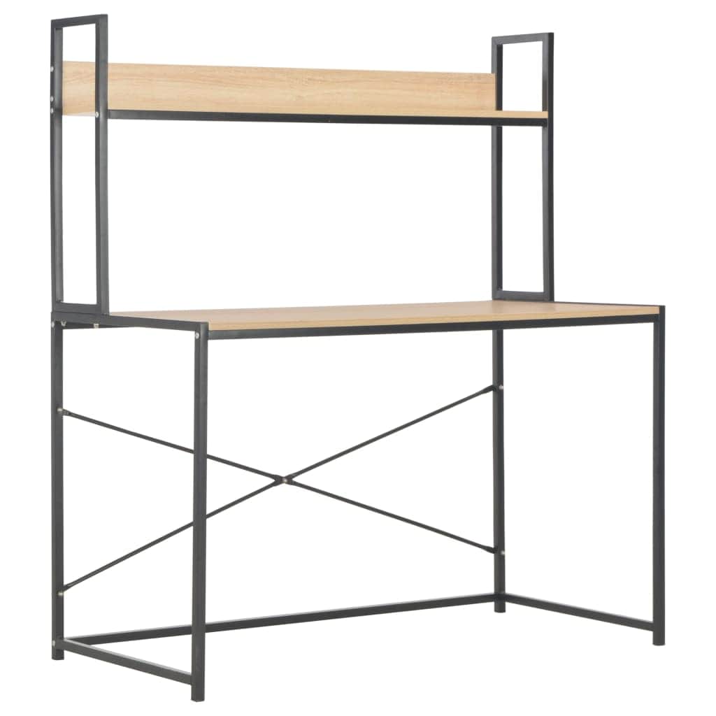 Computer Desk--Black and Oak