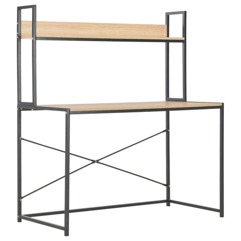 Computer Desk--Black and Oak