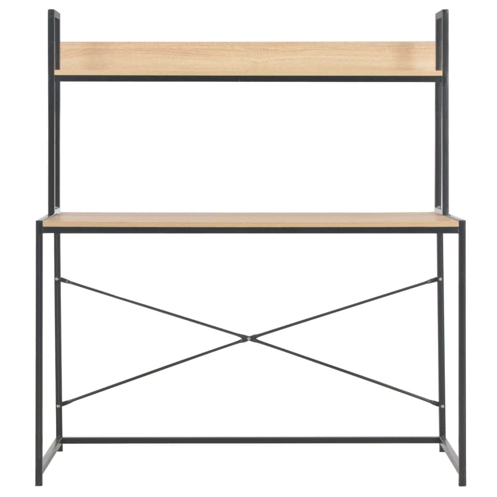Computer Desk--Black and Oak