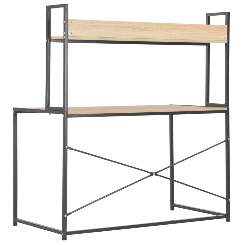 Computer Desk--Black and Oak