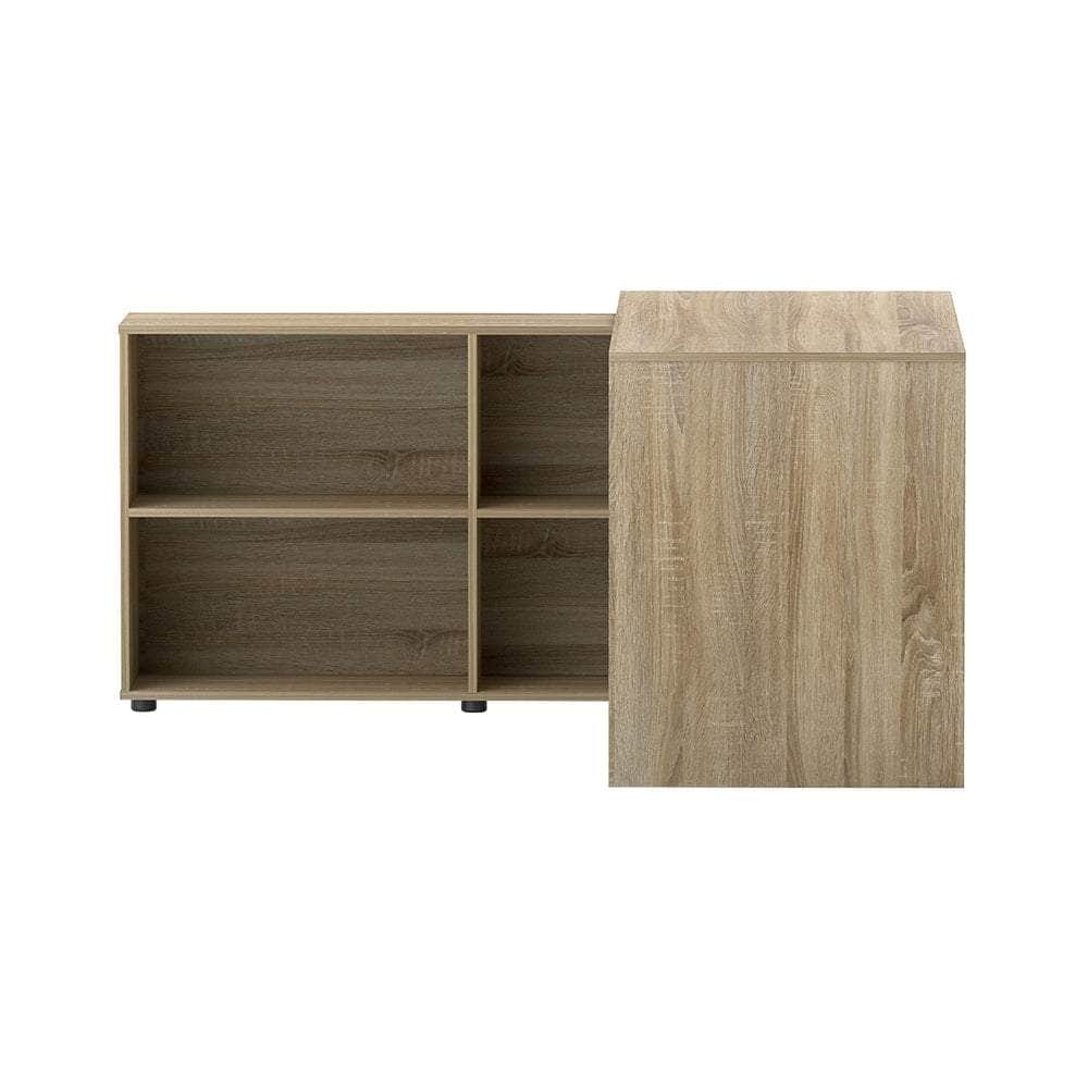 Computer Desk Bookshelf Oak 130Cm