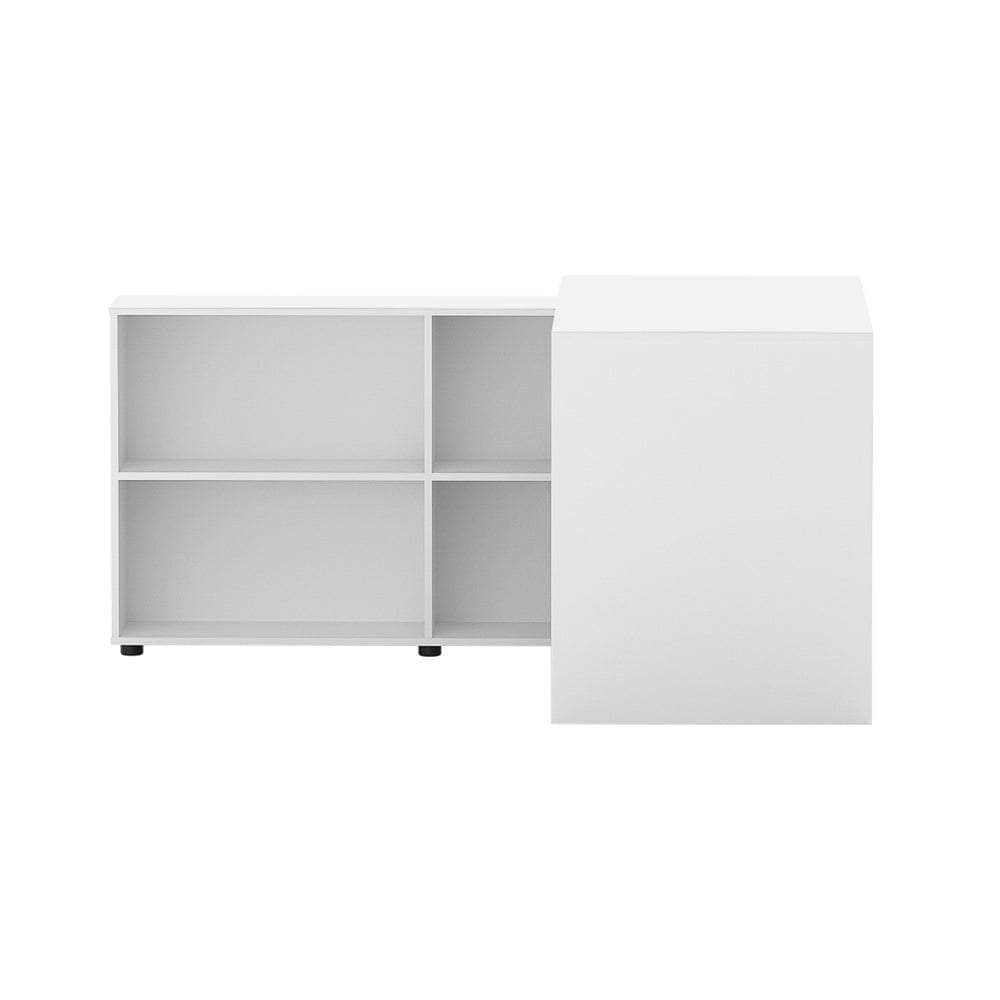 Computer Desk Bookshelf White 130Cm