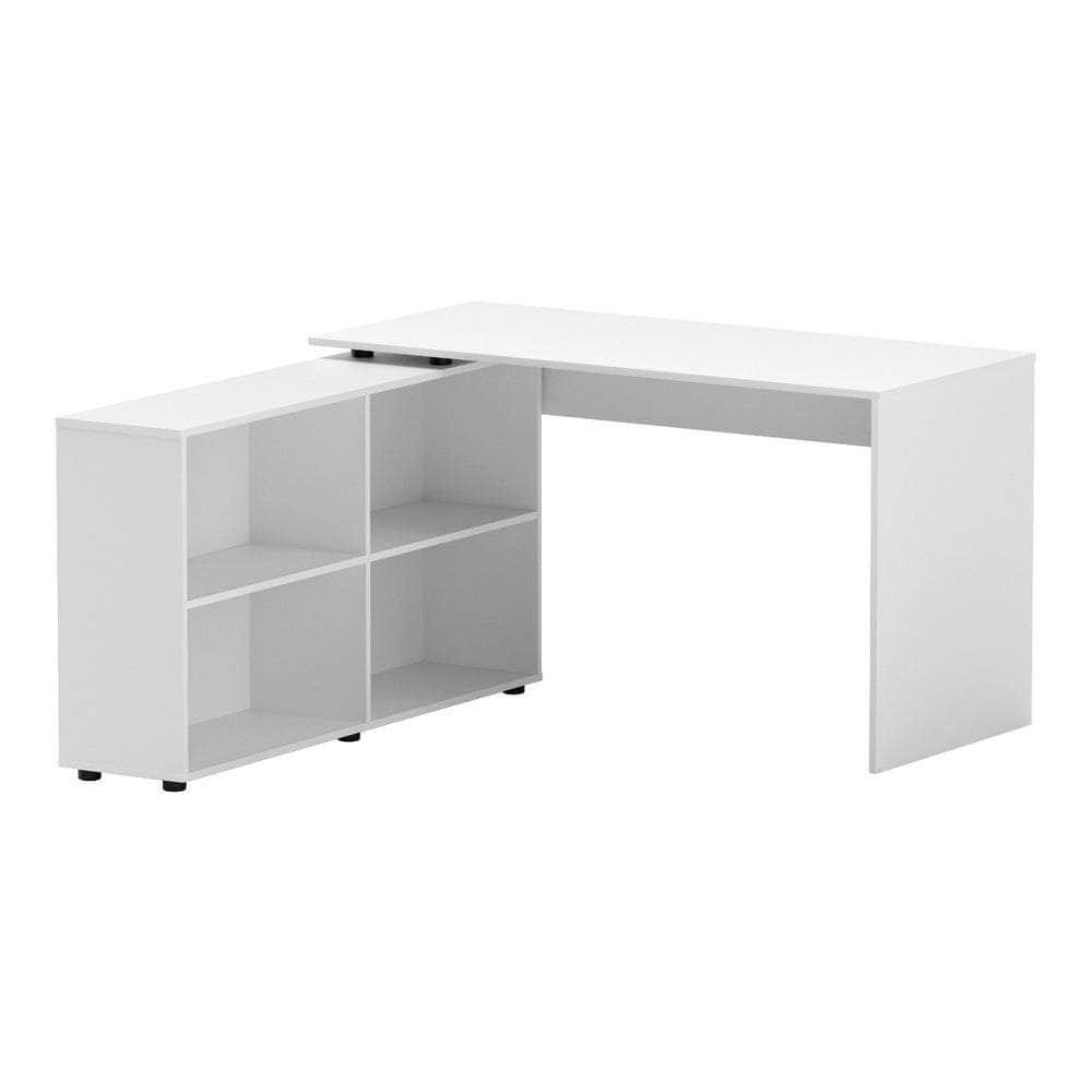 Computer Desk Bookshelf White 130Cm