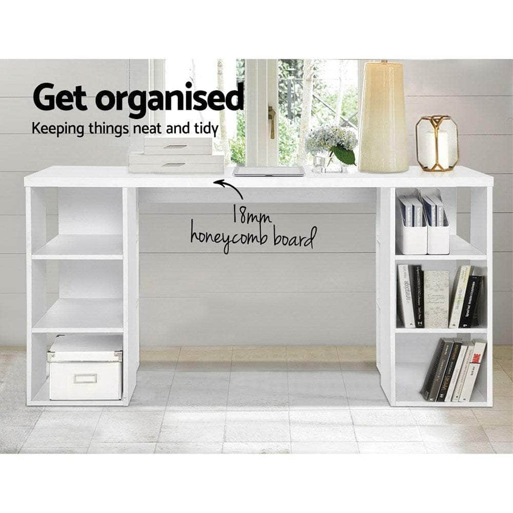 Computer Desk Bookshelf White 150Cm