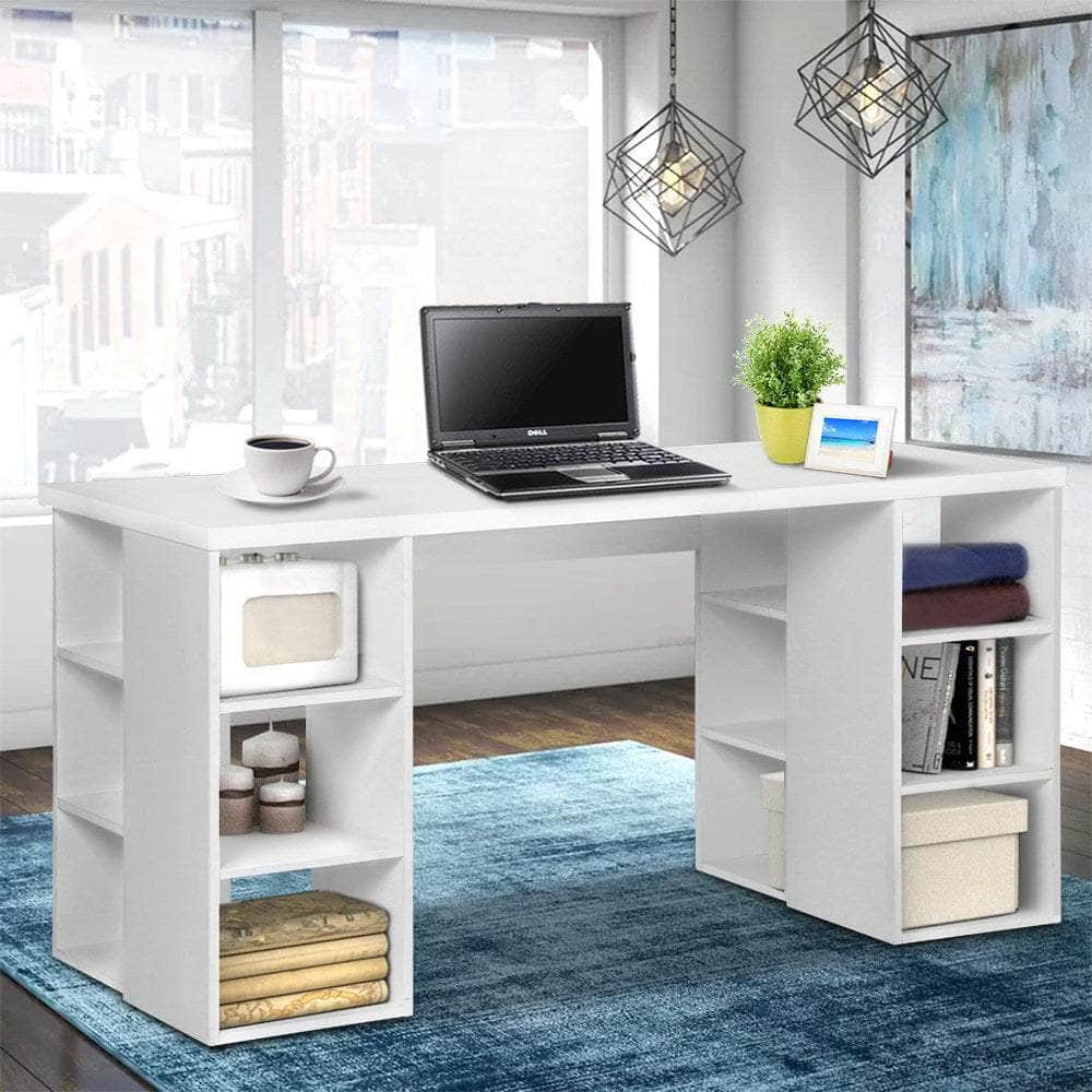 Computer Desk Bookshelf White 150Cm