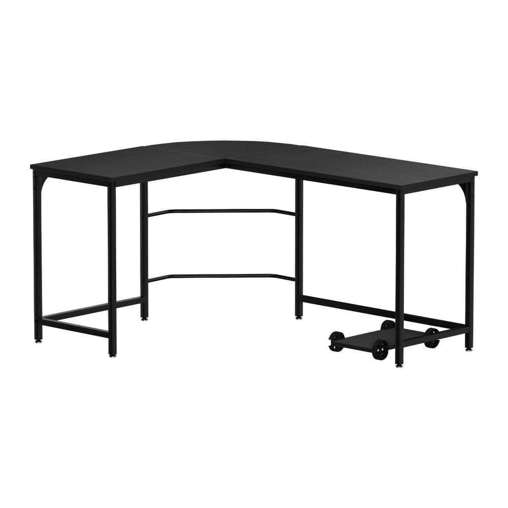 Computer Desk L-Shape Cpu Stand Black 147Cm