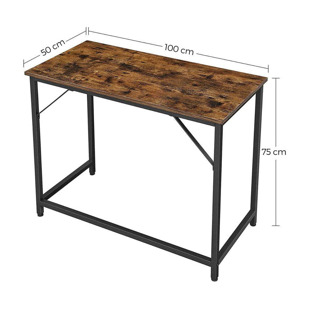 Computer Desk Rustic Brown and Black LWD41X