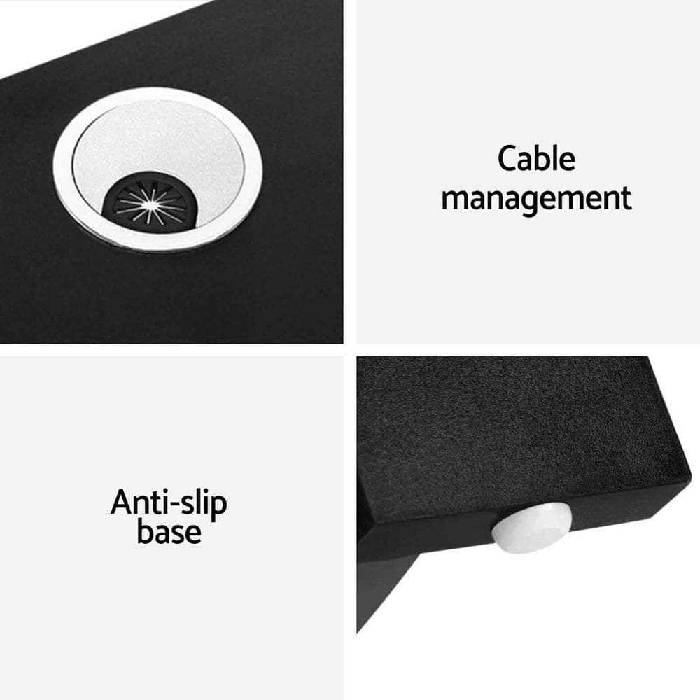 Computer Desk Shelf L-Shape Black 136Cm