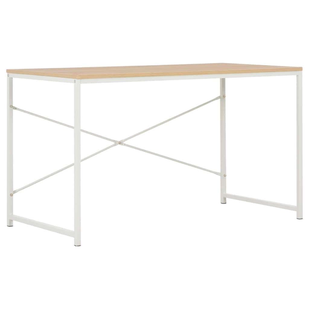 Computer Desk White and Oak