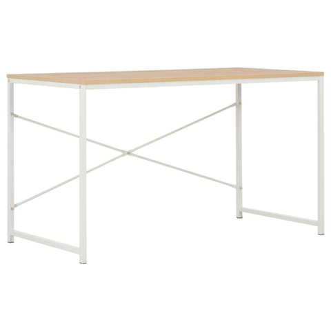 Computer Desk White and Oak