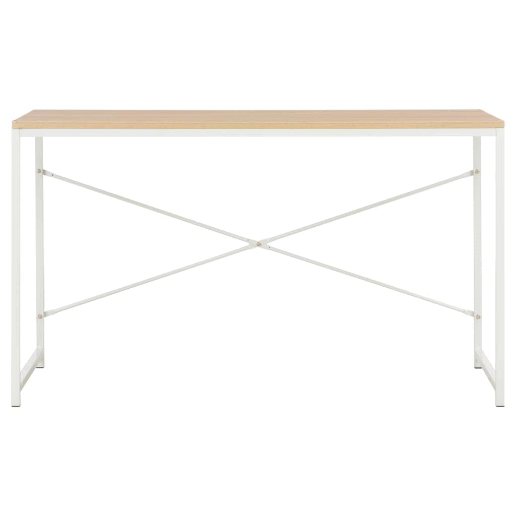 Computer Desk White and Oak
