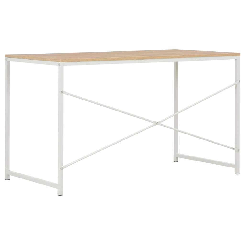Computer Desk White and Oak