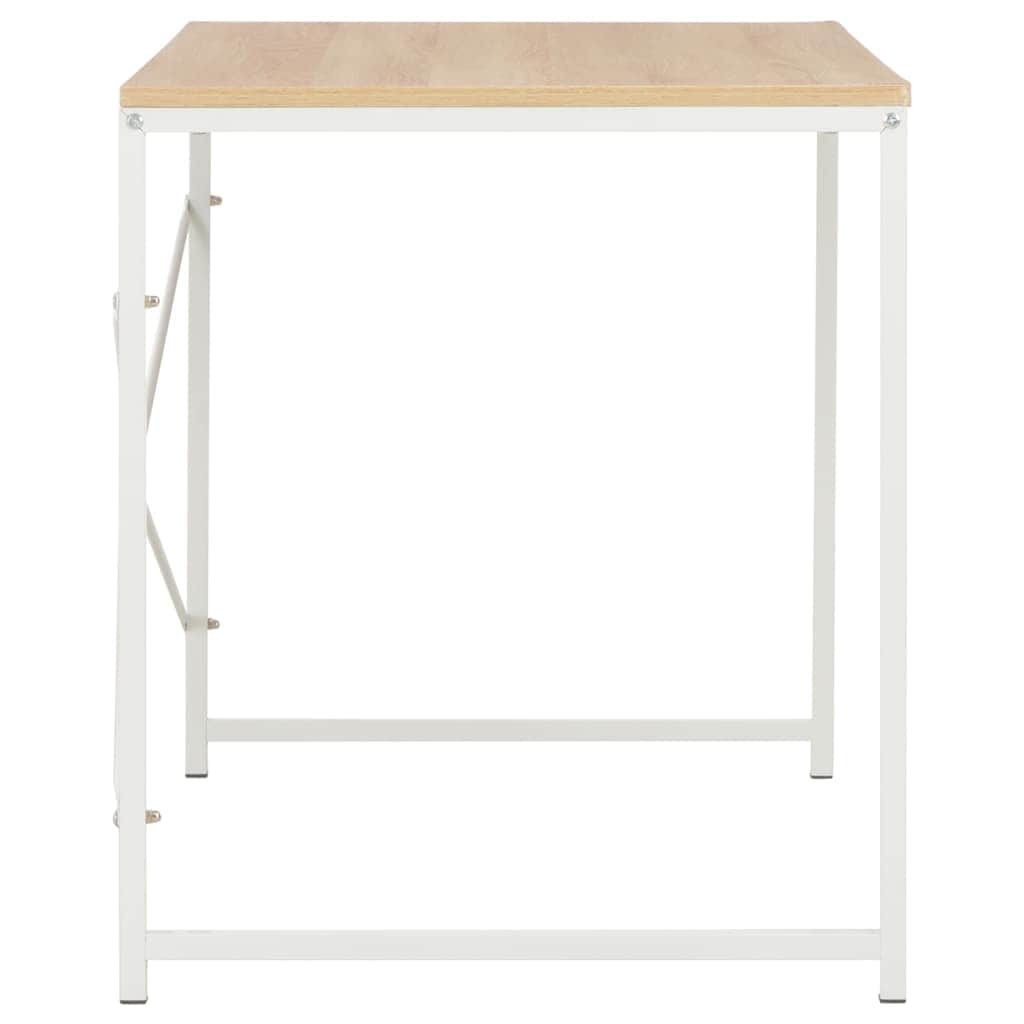Computer Desk White and Oak