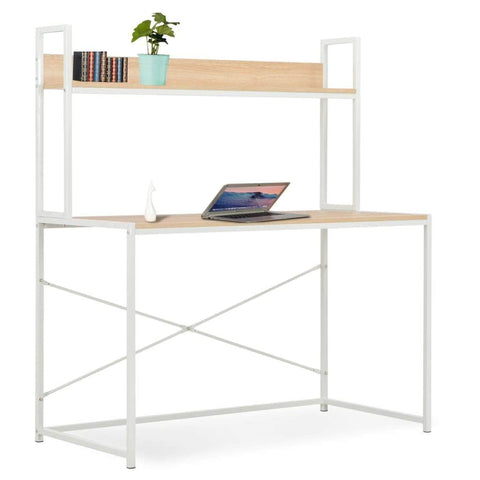 Computer Desk--White and Oak