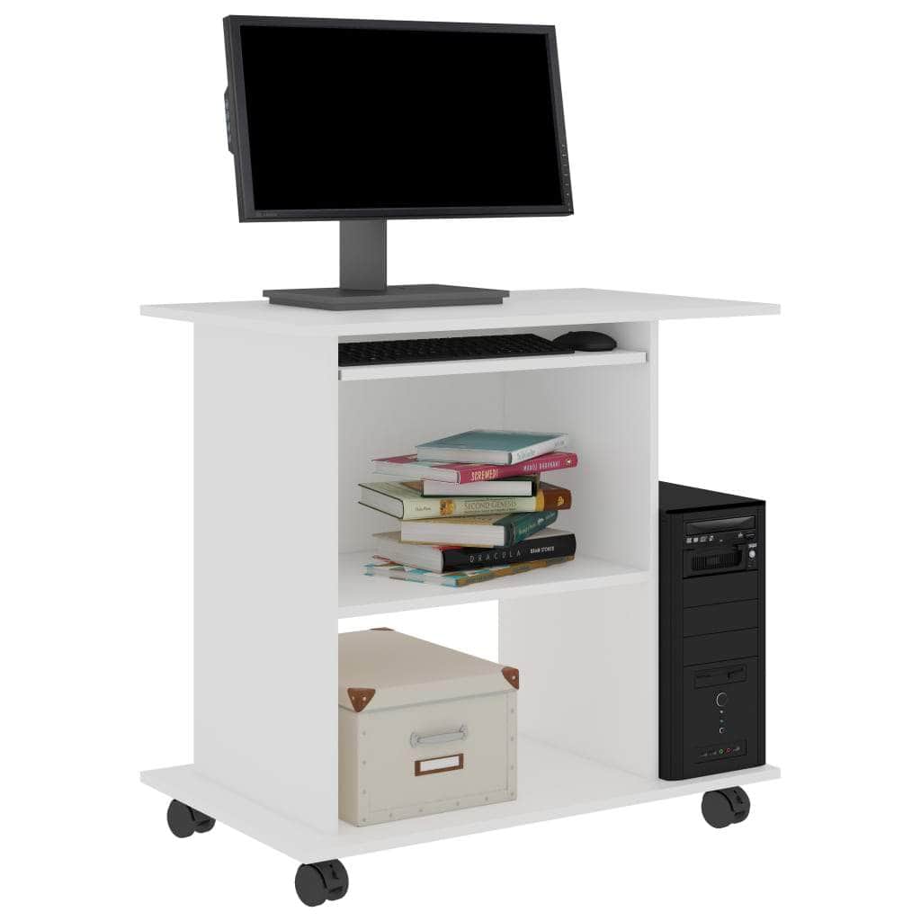 Computer Desk White Chipboard