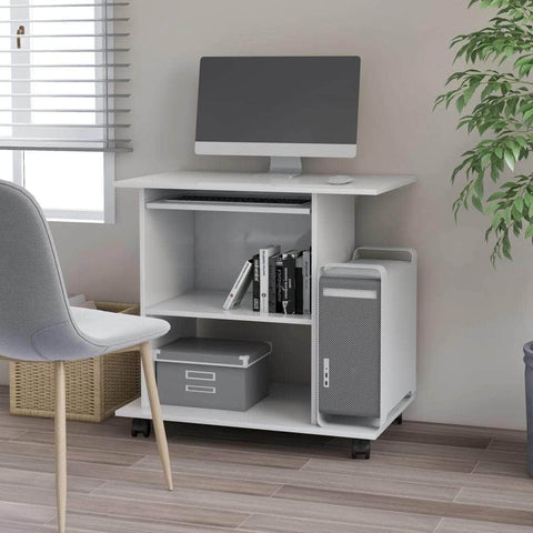 Computer Desk White Chipboard