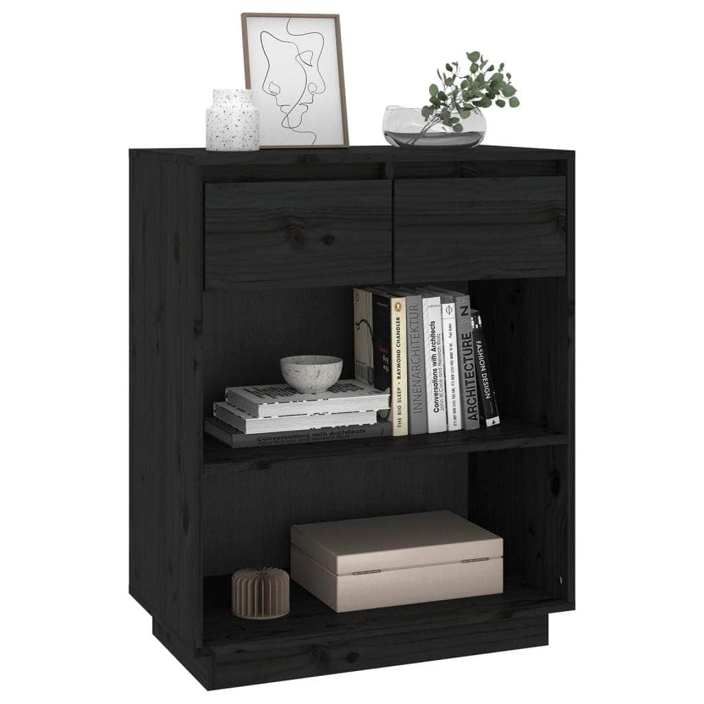 Console Cabinet Solid Wood Pine Brown/Natural/White/Black
