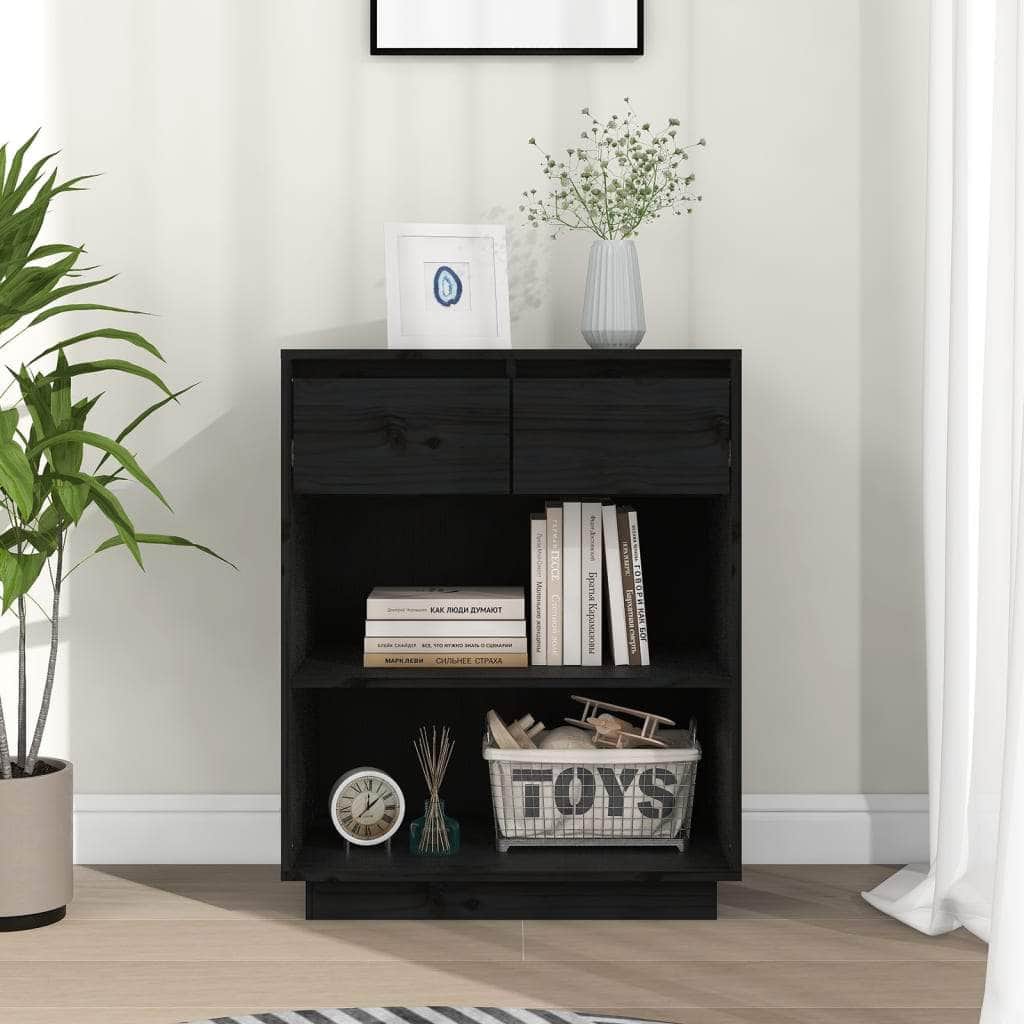 Console Cabinet Solid Wood Pine Brown/Natural/White/Black